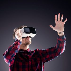 A man using VR