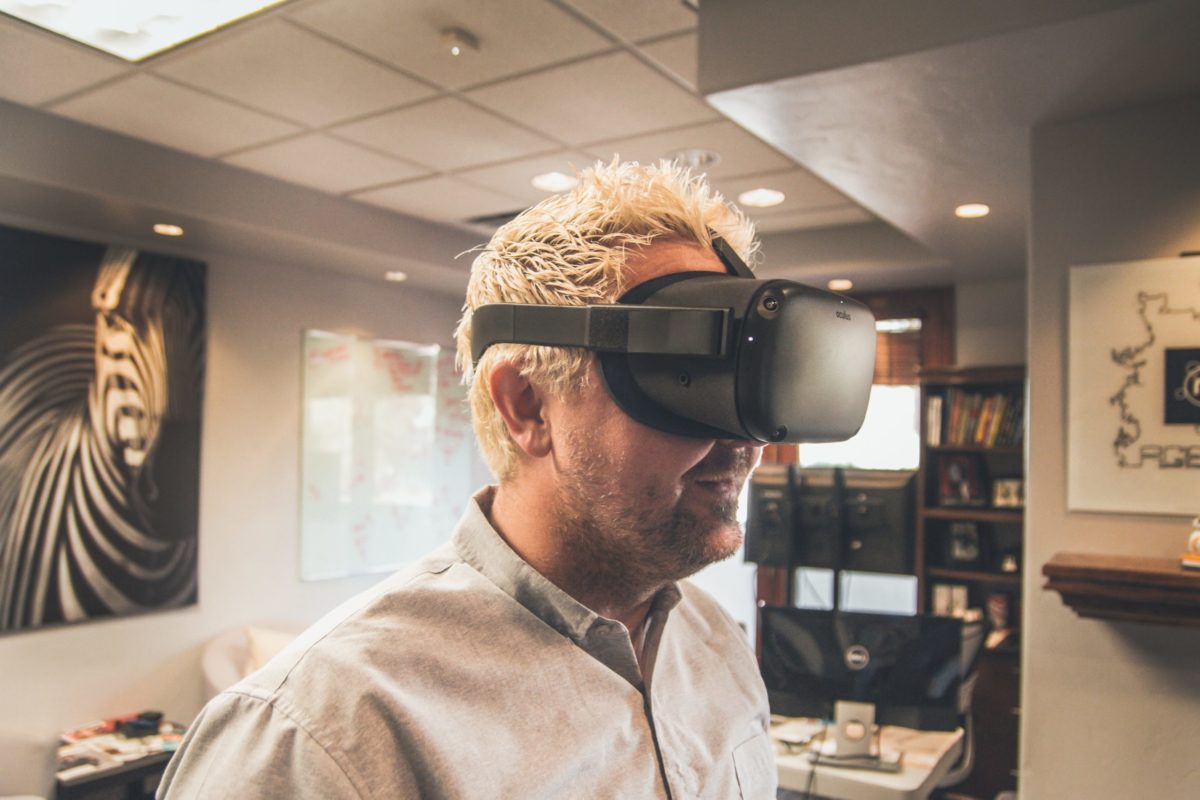 Someone in a VR headset